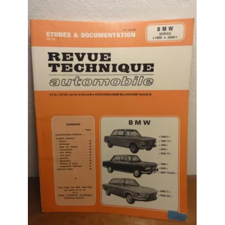 1 REVUE TECHNIQUE BMW SERIE 1600ET 2000