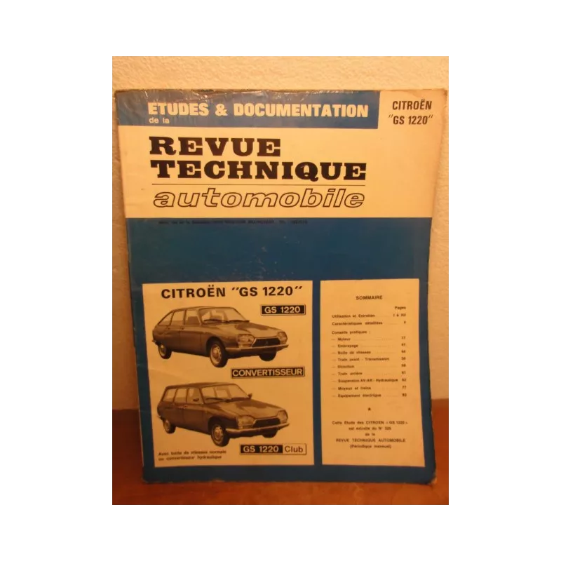 1 REVUE TECHNIQUE  CITROEN GS 1220