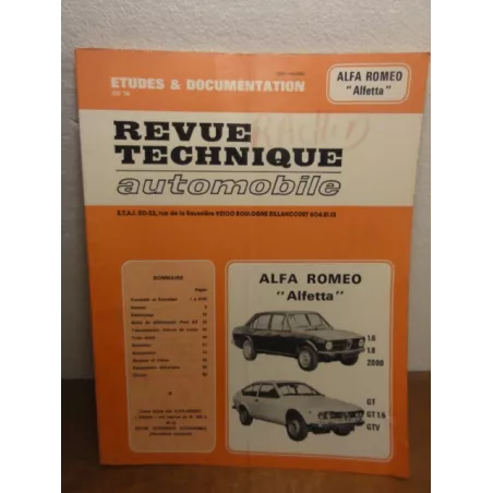 1 REVUE TECHNIQUE ALFA ROMEO