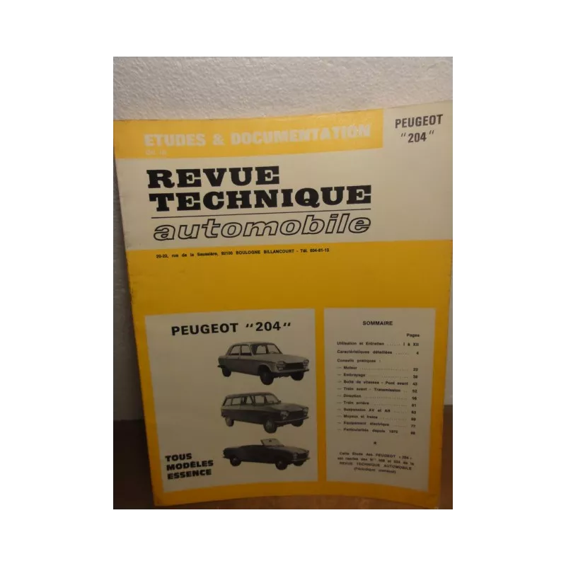 1 REVUE TECHNIQUE PEUGEOT 204