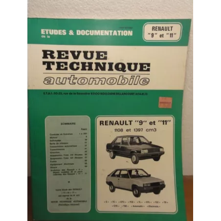 1 REVUE TECHNIQUE RENAULT 9 ET 11