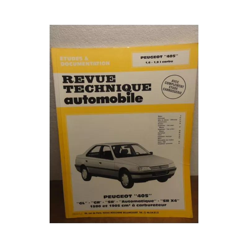 1 REVUE TECHNIQUE PEUGEOT 405 1.6 1.9 CARBU