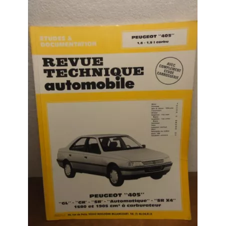 1 REVUE TECHNIQUE PEUGEOT 405 1.6 1.9 CARBU