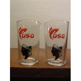 DEUX MINIS VERRES CASANIS HT.7.80CM