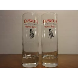 DEUX VERRES  WHISKY DEWAR'S  HT. 16.40cm