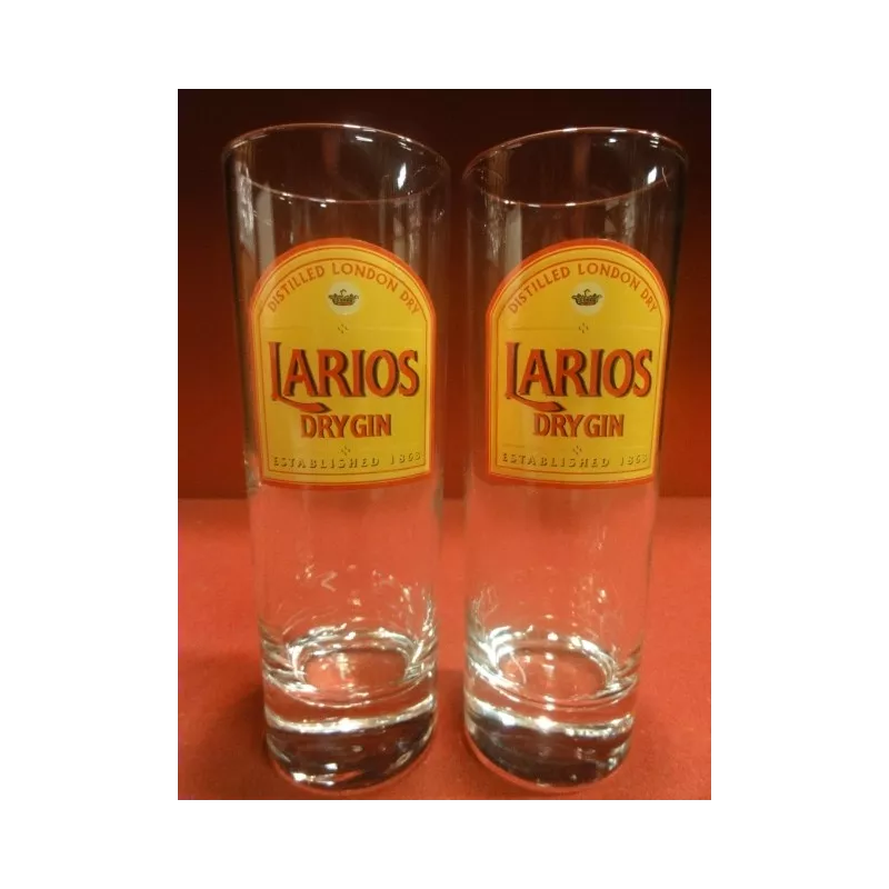 2 VERRES  LARIOS  DRY GIN 22CL