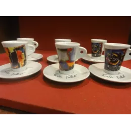 6 tasses et 6 sous tasses à café Alunya - Service à Café par Folliet