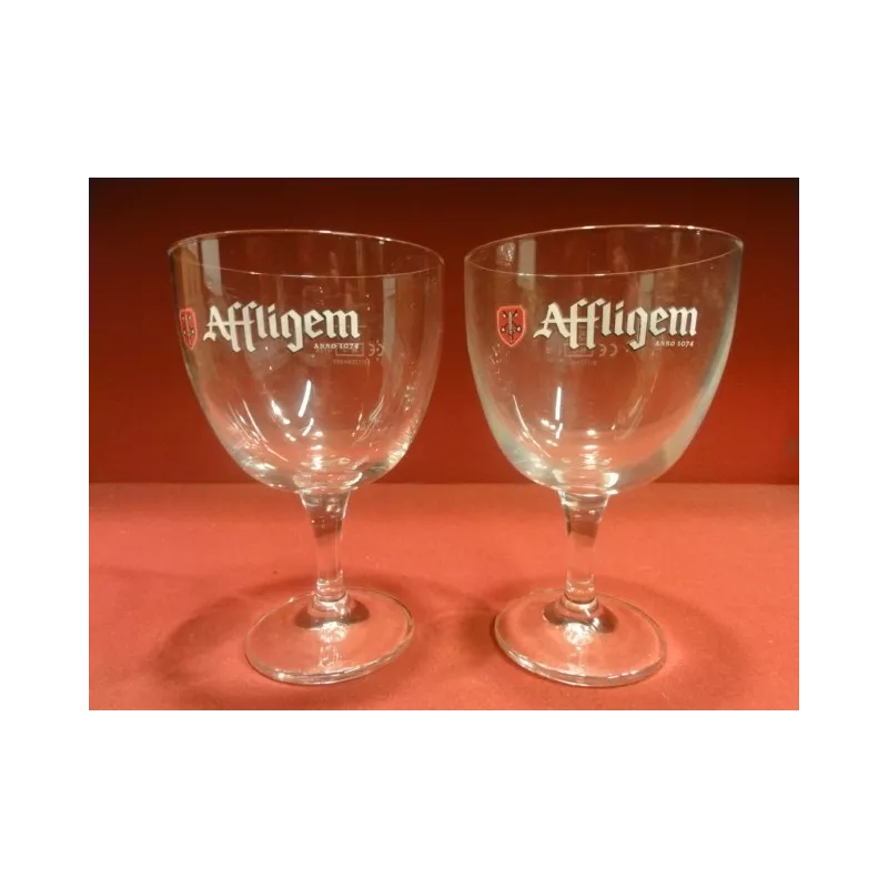 DEUX VERRES AFFLIGEM 15CL LOGO BLANC