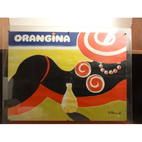 1 PLEXI GLASS AFFICHE ORANGINA VILLEMOT