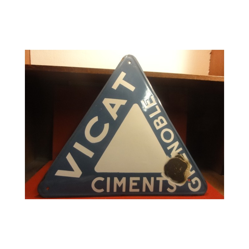 PLAQUE EMAILLEE BOMBEE CIMENT VICAT GRENOBLE