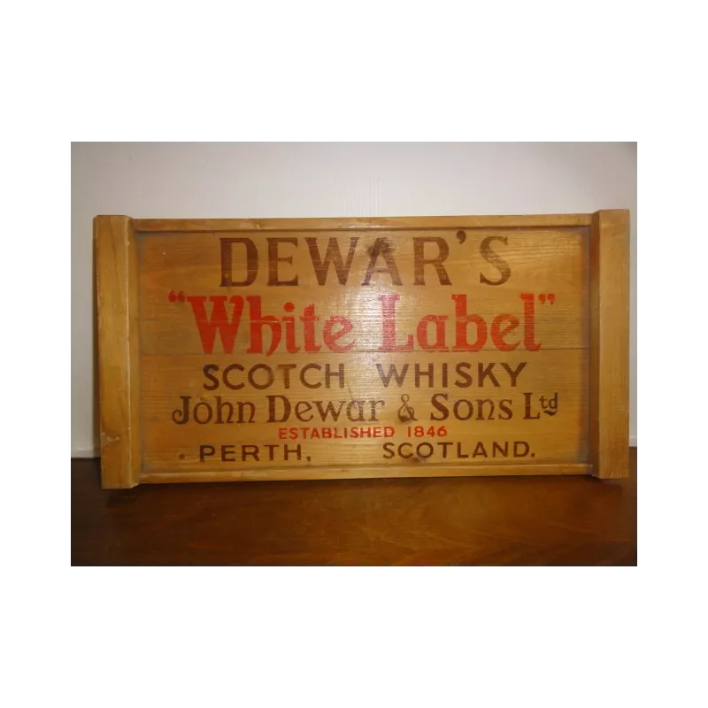 PLAQUE EN BOIS DEWAR'S