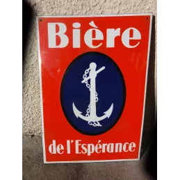 PLAQUE EMAILLEE BIERE DE L'ESPERANCE 