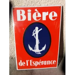 PLAQUE EMAILLEE BIERE DE L'ESPERANCE 