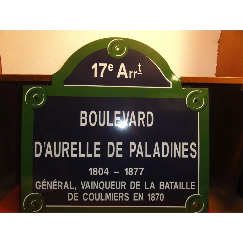 PLAQUE EMAILLEE RUE DE PARIS 17em 