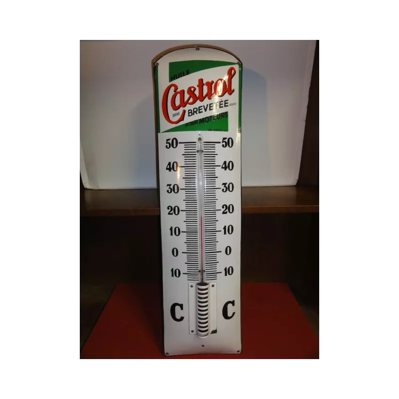 Thermomètre émaillé 30cm Jaune Coq – Fabrication Française Véritable émail 800°C