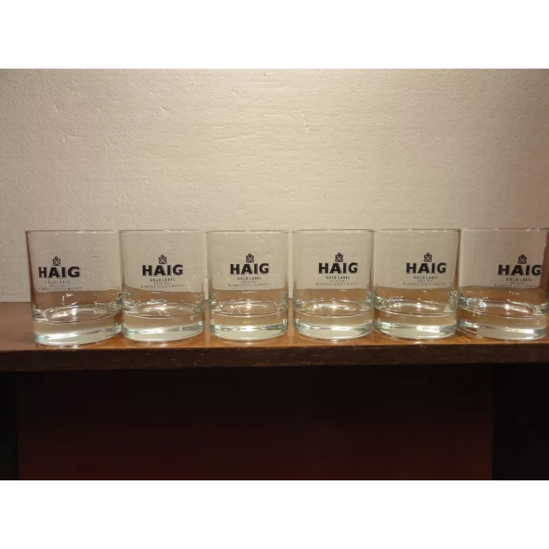 6 VERRES WHISKY HAIG