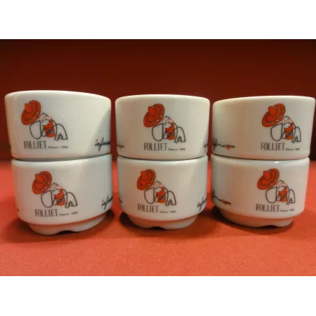 6 TASSES A CAFE FOLLIET ANCIEN MODELE