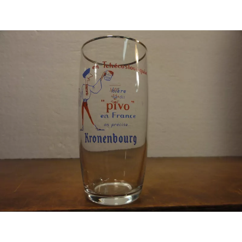 1 VERRE KRONENBOURG 20 CL TCHECOSLOVAQUIE BIERE SE DIT PIVO