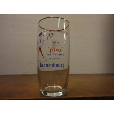 1 VERRE KRONENBOURG 20 CL TCHECOSLOVAQUIE BIERE SE DIT PIVO