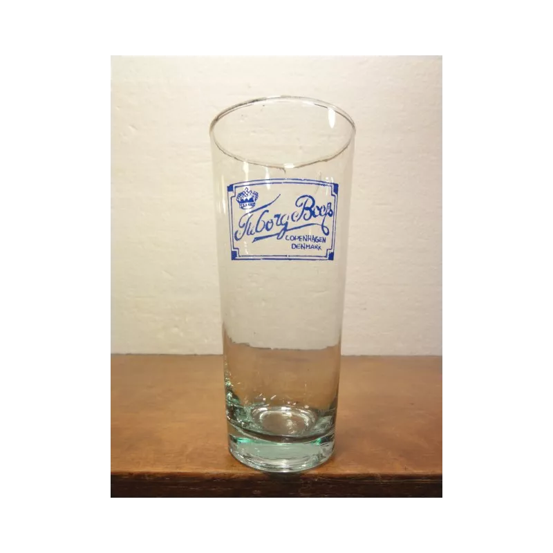 1 VERRE TUBORG  ECRITURE BLEU