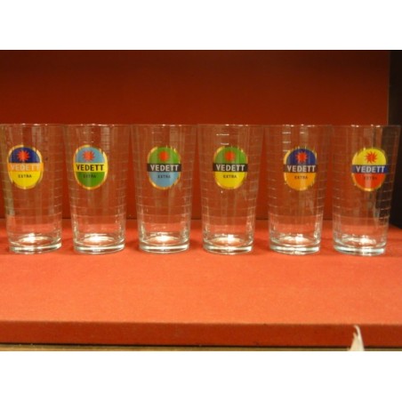 Lot De 6 Verres à Bière Vedett - 33 Cl, 6 Décors Différents, Verres De Bar Authentiques - 10