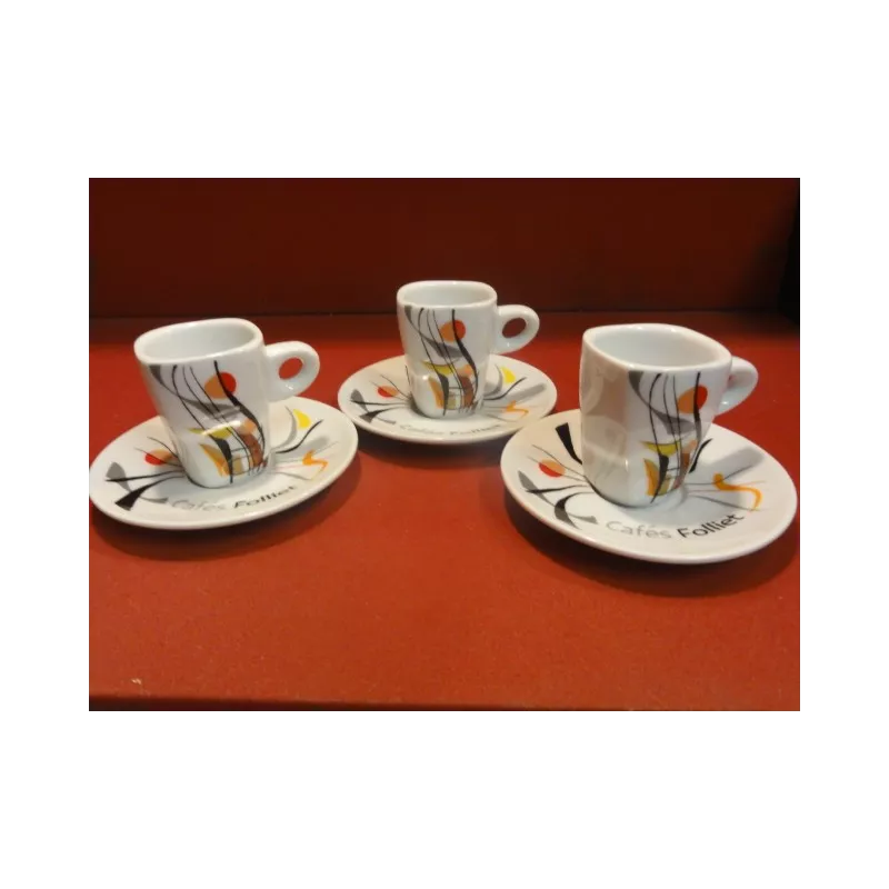 3 TASSES A CAFE FOLLIET 