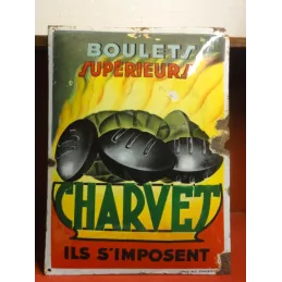 1 PLAQUE EMAILLEE BOMBEE  BOULETS CHARVET