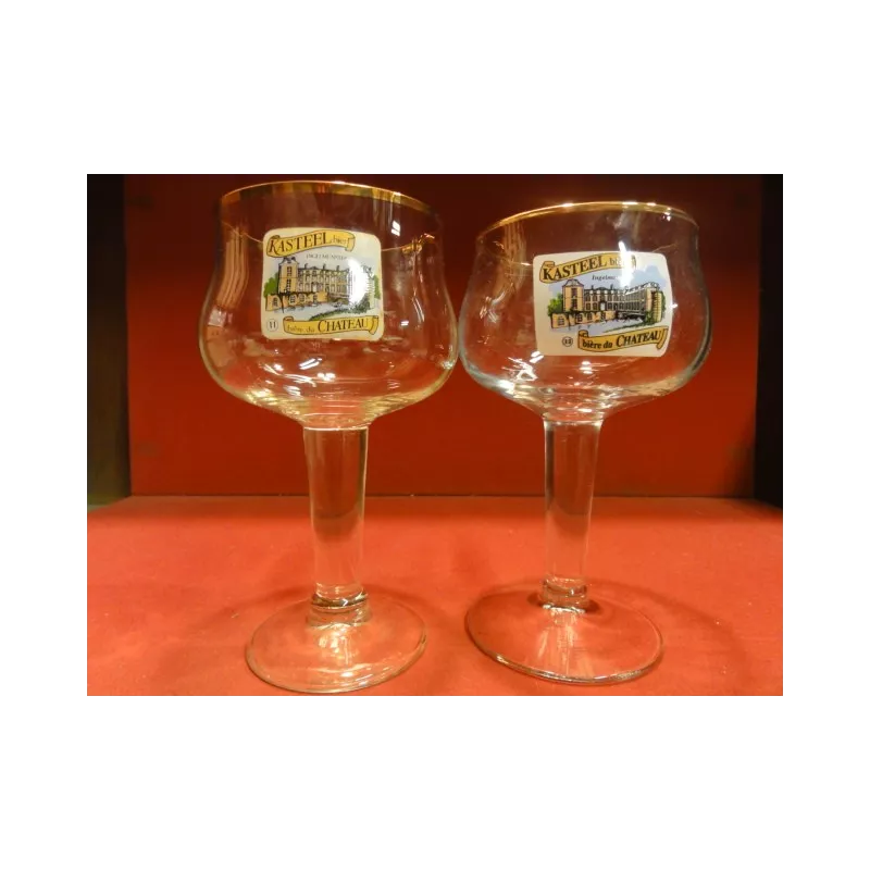 2 VERRES KASTEEL BIER 25CL DIFFERENTS