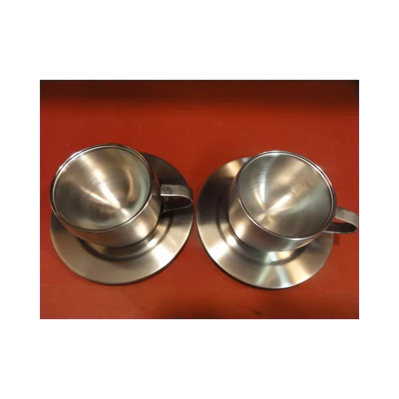 Lot De 4 Tasses à Café En Inox - Argenté, Occasion, Sans Marque