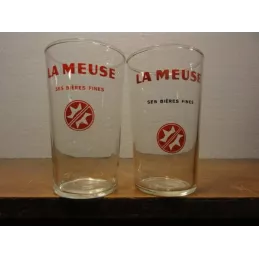 2 VERRES LA MEUSE 25CL DIFFERENTS