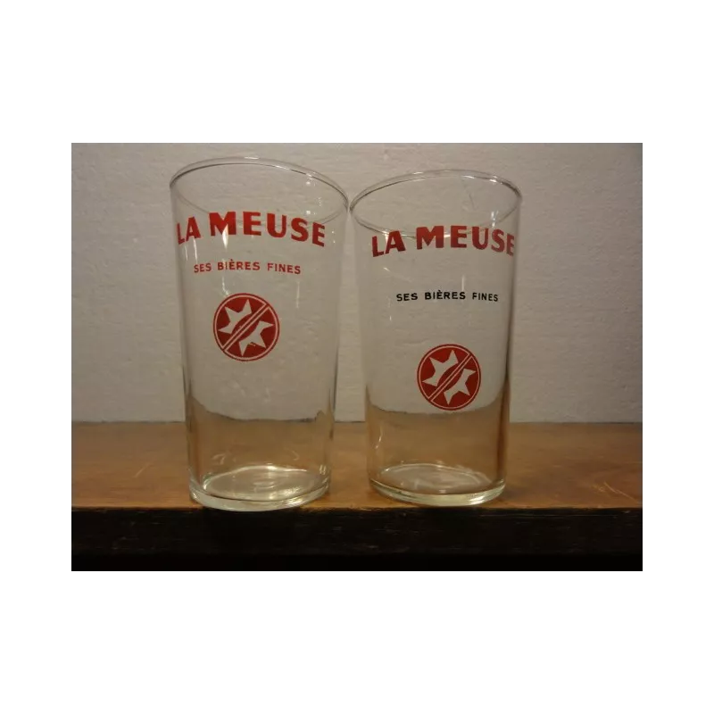 2 VERRES LA MEUSE 25CL DIFFERENTS