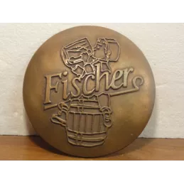 1 PLAQUE FISCHER  EN  BRONZE