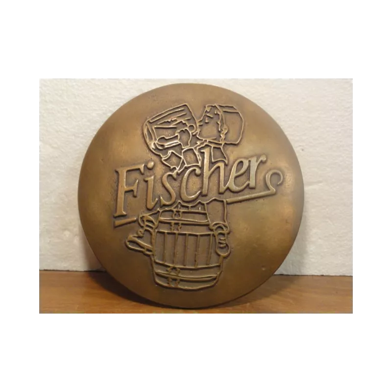 1 PLAQUE FISCHER  EN  BRONZE