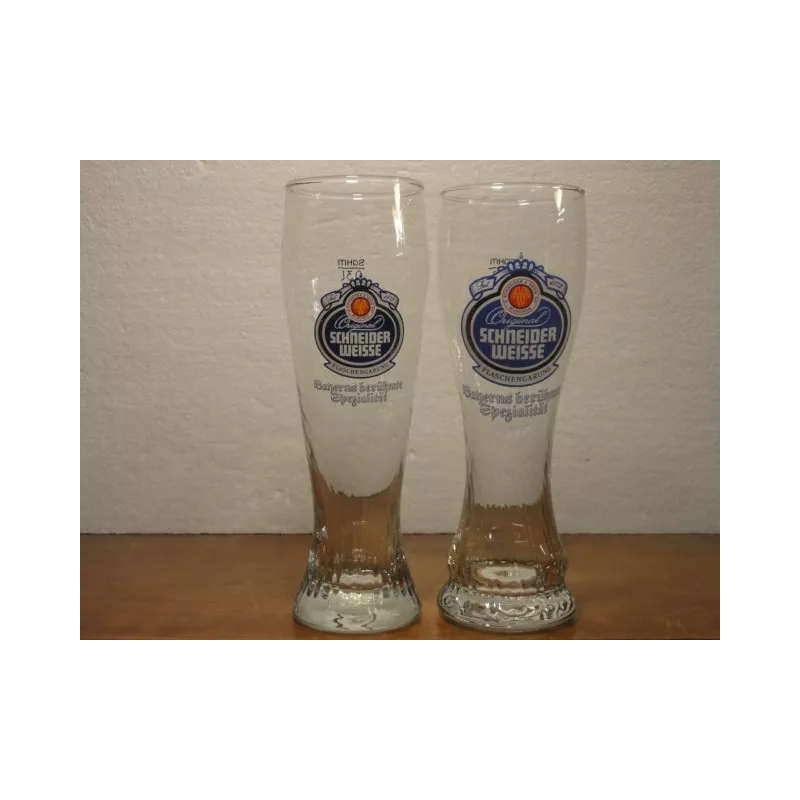 2 VERRES  SCHNEIDER WEISSE 30CL