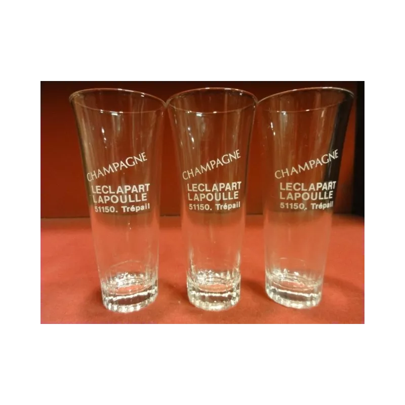 3 VERRES CHAMPAGNE LECLAPART LAPOULLE 10CL