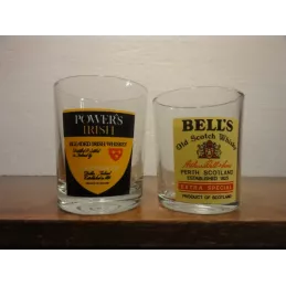 2 VERRES WHISKY POWERS IRISH ET BELL'S