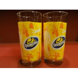 2 VERRES ORANGINA  HT. 13.50CM