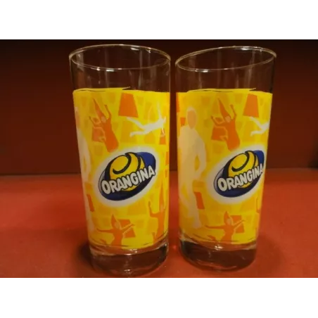 2 VERRES ORANGINA  HT. 13.50CM