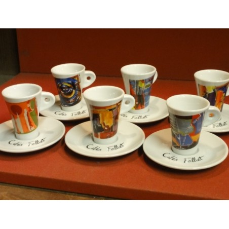 6 tasses et 6 sous tasses à café Alunya - Service à Café par Folliet