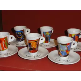 6 TASSES A CAFE FOLLIET (  6 DECORS )