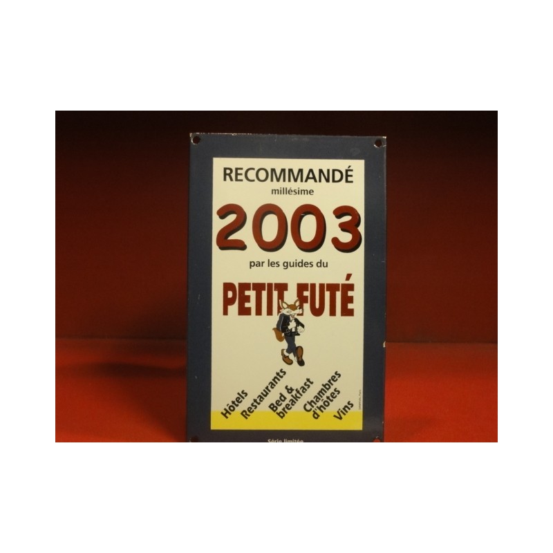 PLAQUE EMAILLEE LES GUIDES DU PETIT FUTE 2003