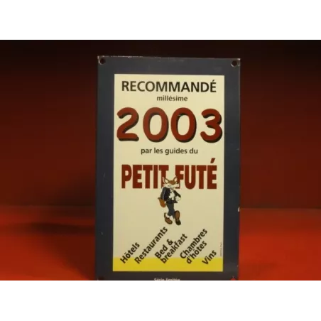 PLAQUE EMAILLEE LES GUIDES DU PETIT FUTE 2003