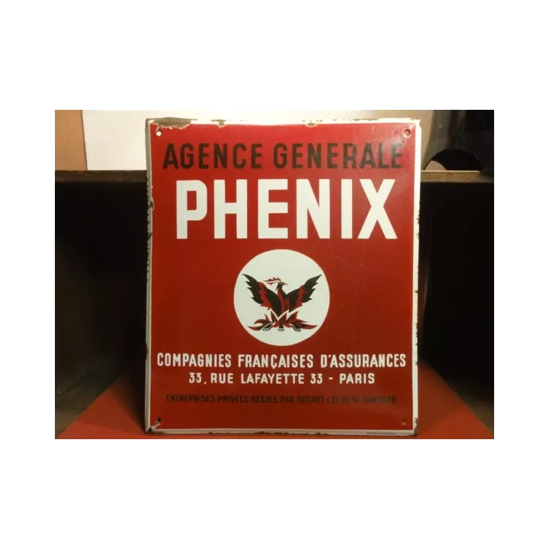 PLAQUE EMAILLEE ASSURANCE PHENIX