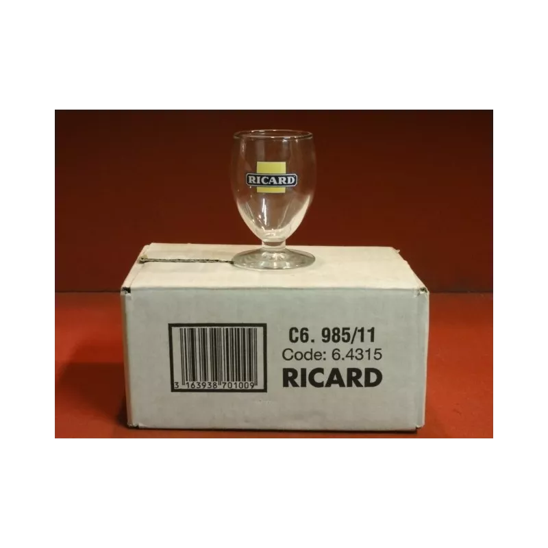 6 VERRES RICARD 11CL HT. 8.50CM