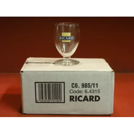 1 VERRE RICARD 11CL HT. 8.50CM SANS TRAIT DE DOSE