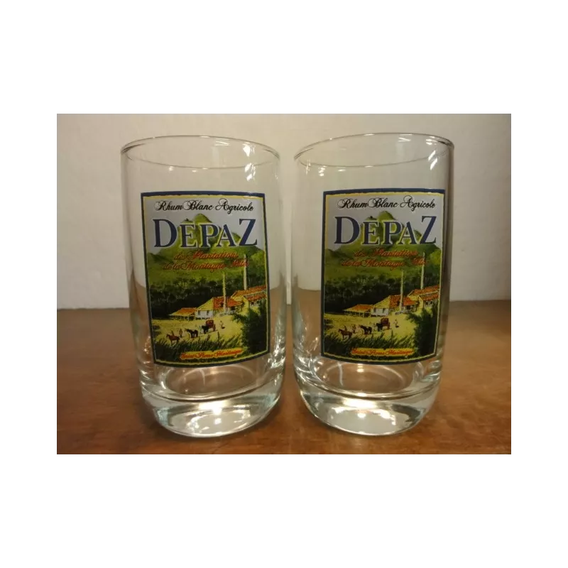 2 VERRES RHUM DEPAZ HT. 10CM