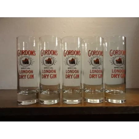 5 VERRES GORDON'S DRY GIN HT. 15CM