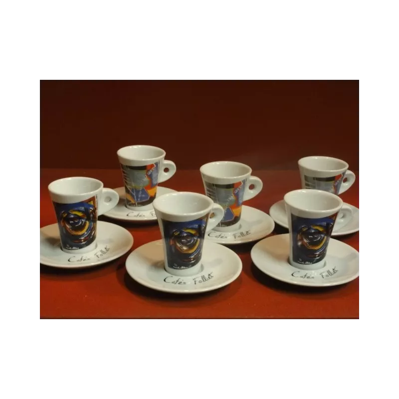 6 TASSES A CAFE FOLLIET(  2 MODELES)