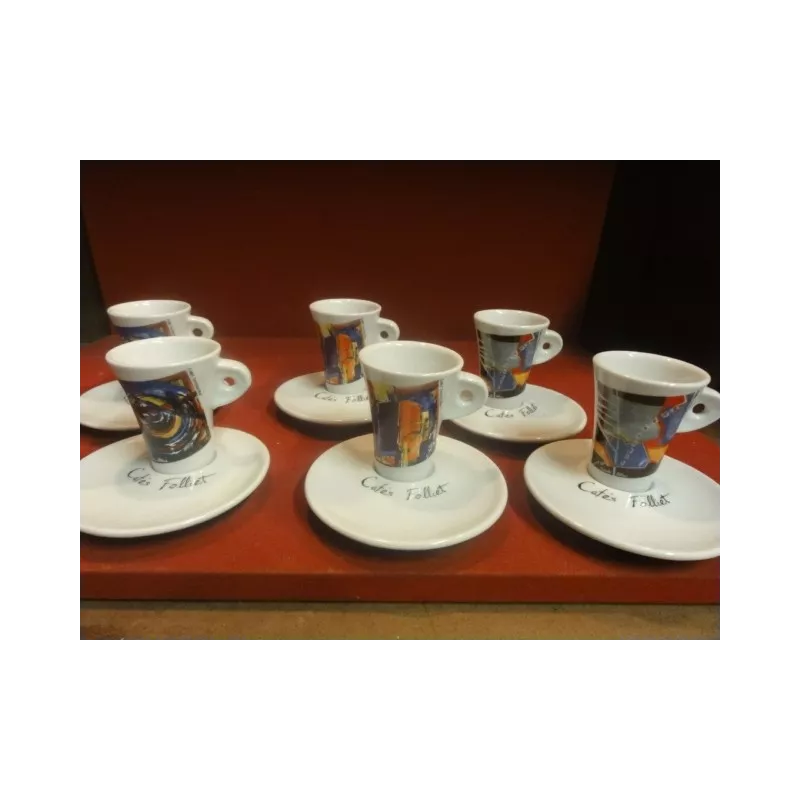 6 TASSES A CAFE FOLLIET DECENTREES