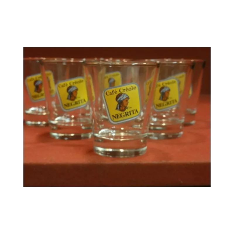 6 VERRES CAFE CREOLE NEGRITA  HT. 7CM